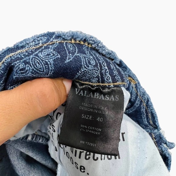 Valabasas Jeans Paisley Blue Denim Cargo Straps‎ Pants Limited Edition - Picture 5 of 8